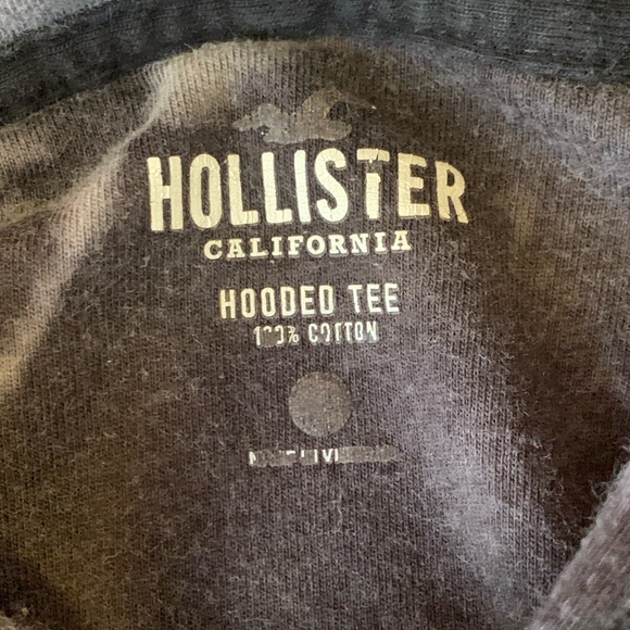 Hollister Hoodie Men’s Large Black and White Tie-Dye Pocket Short Sleeveless - Picture 2 of 9